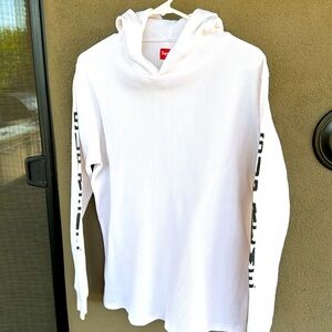 Men’s large supreme white sweatshirt with hood